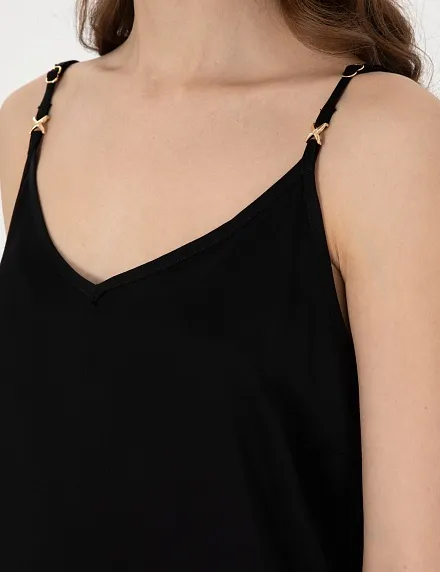 Топ из вискозы с декоративной деталью - G022SZ0040NESSA Сорочка жен. (VR046, 34)