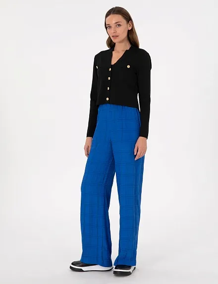 Брюки из жатой ткани на кулиске прямые - G022SZ0780NOVA_P Брюки жен. (VR045, 38)