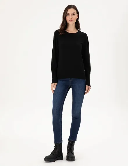 Джемпер с декоративными пуговицами - G022SZ0TK0DADA Кофта жен. (VR046, XS)
