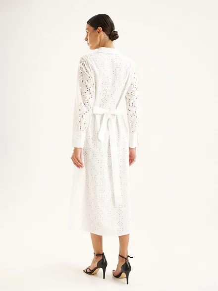 Платье-рубашка миди с перфорированным узором - G022SZ0320LOWEL Платье жен. (VR013, 36)