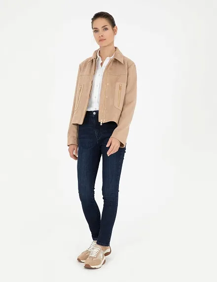 Куртка из экозамши укороченная - G022SZ0350FABIANA Куртка кож. жен. (VR011, 34)