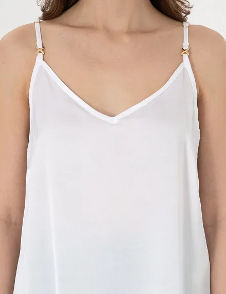 Топ из вискозы с декоративной деталью - G022SZ0040NESSA Сорочка жен. (VR013, 34)