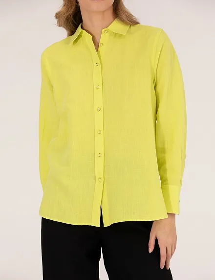 Рубашка из смеси льна и хлопка оверсайз - G022SZ0040KETO Сорочка жен. (VR232, 34)