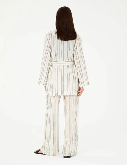 Брюки на резинке с добавлением льна прямые - G022SZ0780YOKO-P Брюки жен. (VR019, 36)