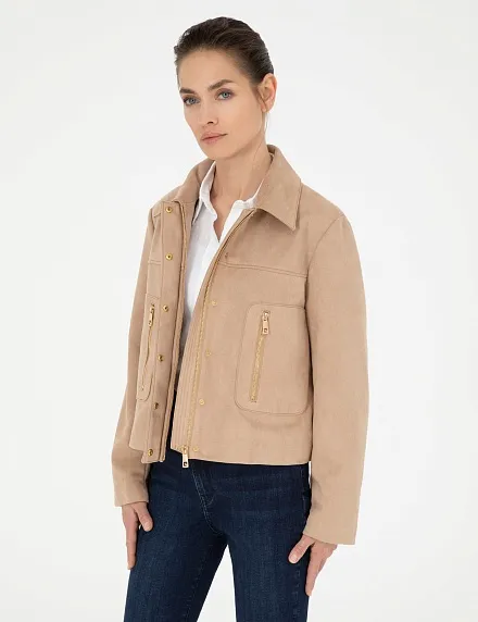 Куртка из экозамши укороченная - G022SZ0350FABIANA Куртка кож. жен. (VR011, 34)