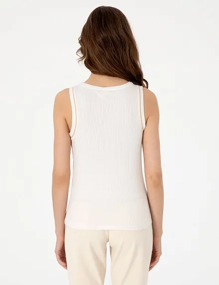 Топ из модала в рубчик с декором - G022SZ0110LAFES_25Y Футболка жен. (VR019, S)