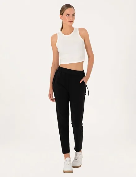 Брюки спортивные на кулиске зауженные - G022SZ0OP0SARS_P Брюки спорт. жен. (VR046, XS)