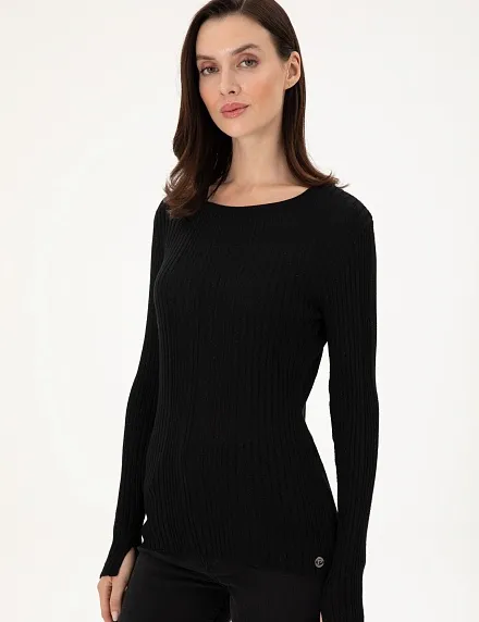 Джемпер в рубчик с люрексом - G022SZ0TK0PIA Кофта жен. (VR046, S)