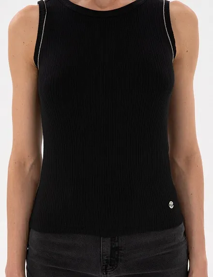 Топ из модала в рубчик с декором - G022SZ0110LAFES_25Y Футболка жен. (VR046, L)