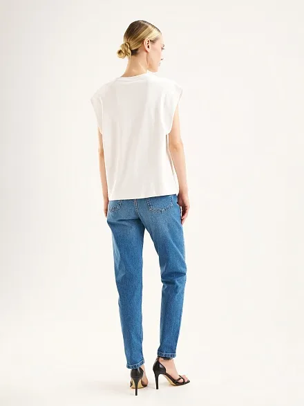 Футболка без рукавов из хлопка - G022SZ0110CERA Футболка жен. (VR013, 2XS)