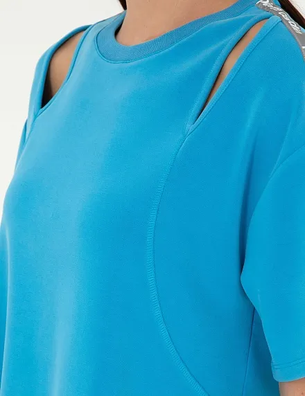 Футболка укороченная с модалом и вырезами на плечах - G022SZ0820CARLA_S Толстовка жен. (VR036, S)