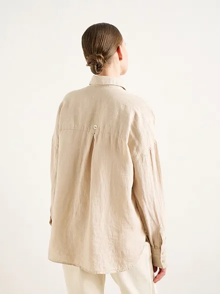 Рубашка из смеси льна и хлопка оверсайз - G022SZ0040KETO Сорочка жен. (VR085, 36)