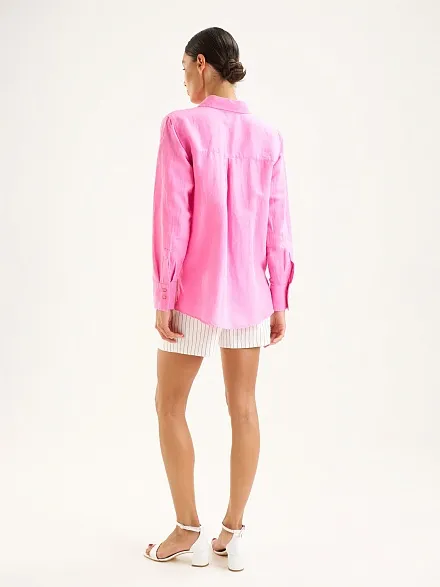 Рубашка из смеси льна и хлопка оверсайз - G022SZ0040KETO Сорочка жен. (VR167, 36)