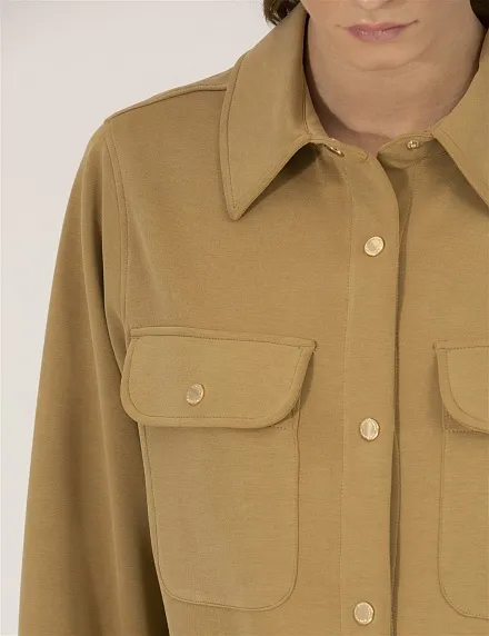 Рубашка с накладными карманами прямого кроя - G022SZ0820JUHA-C Толстовка жен. (VR235, S)
