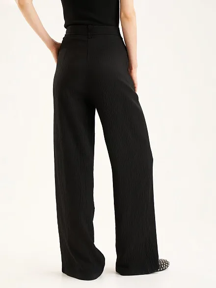 Брюки на кулиске из жатой ткани прямые - G022SZ0780RISTA_P Брюки жен. (VR046, 36)