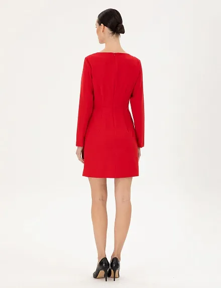 Платье мини с вырезом на груди - G022SZ0320NENSI Платье жен. (VR030, 34)