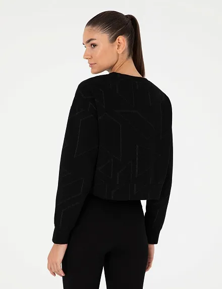 Свитшот укороченный с геометрическим узором - G022SZ0820JAYNE_S Толстовка жен. (VR046, M)