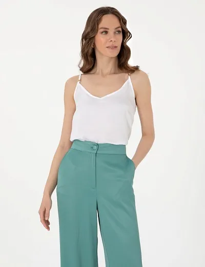 Топ из вискозы с декоративной деталью - G022SZ0040NESSA Сорочка жен. (VR013, 34)