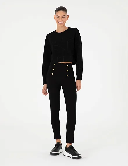 Свитшот укороченный с геометрическим узором - G022SZ0820JAYNE_S Толстовка жен. (VR046, M)