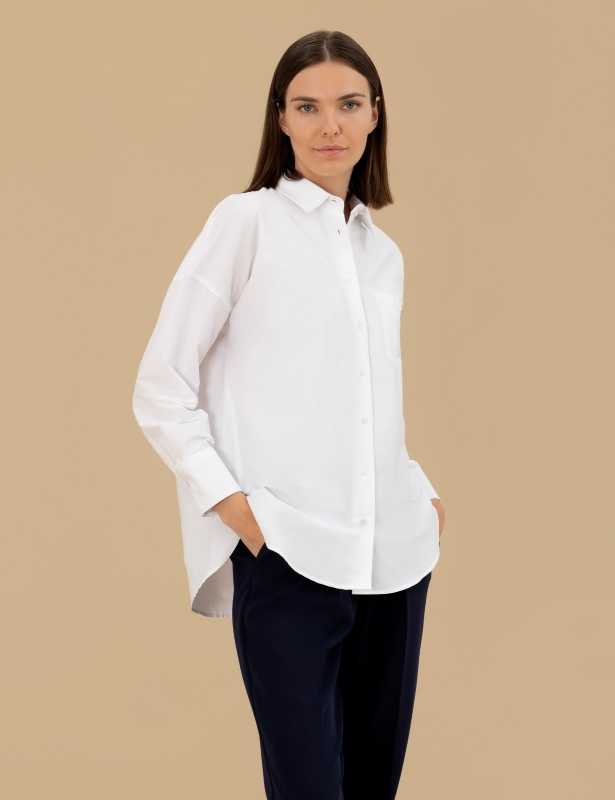 Рубашка с нагрудным карманом свободная - G022SZ0040NENAB Сорочка жен. (VR013, 36)