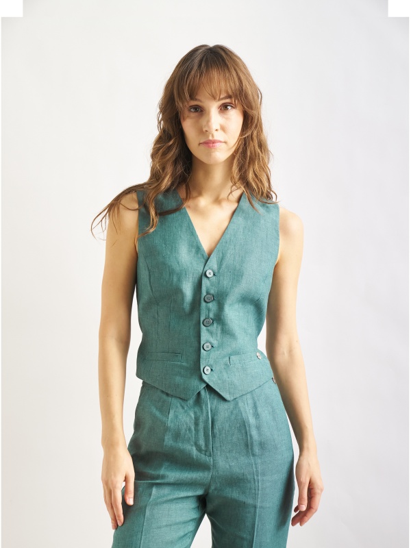 Жилет классический льняной - G022SZ0100Y-MALONE-R Жилет жен. (VR054, 36)
