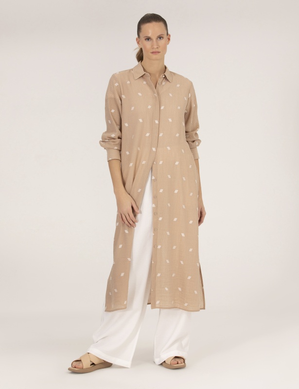 Рубашка с вискозой удлиненная - G022SZ0040TENT023Y Сорочка жен. (VR011, 38)