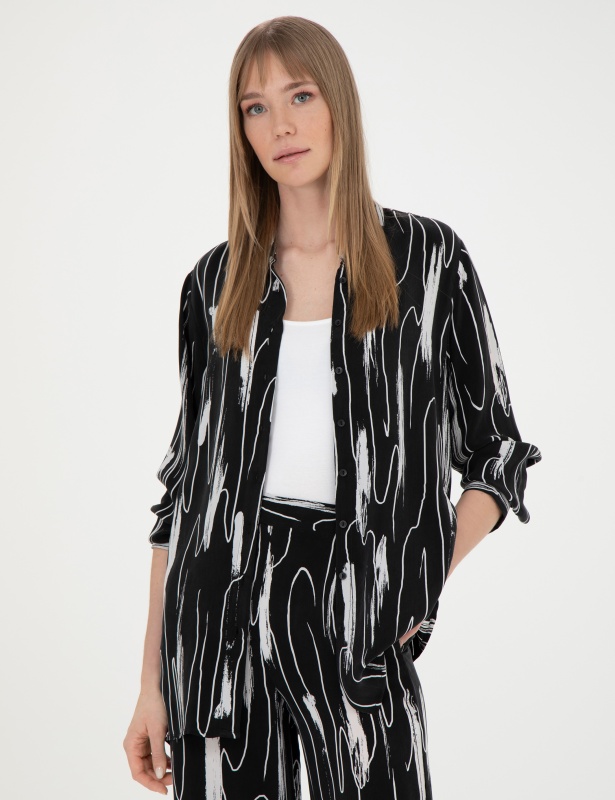 Рубашка с абстрактным принтом - G022SZ0040BETI_G Сорочка жен. (VR046, 34)