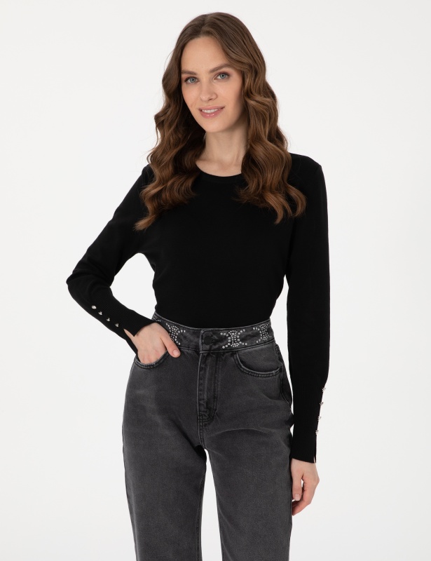 Джемпер с декоративными пуговицами - G022SZ0TK0DADA_25K Кофта жен. (VR046, XS)