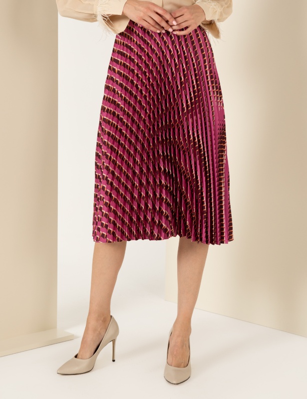 Юбка-плиссе миди с геометрическим узором - G022SZ0980BALY-E  Юбка жен. (VR026, 40)