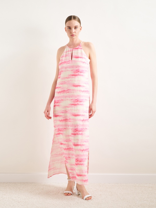 Платье макси льняное с принтом тай-дай - G022SZ0320KTOYO-EL Платье жен. (VR041, 42)