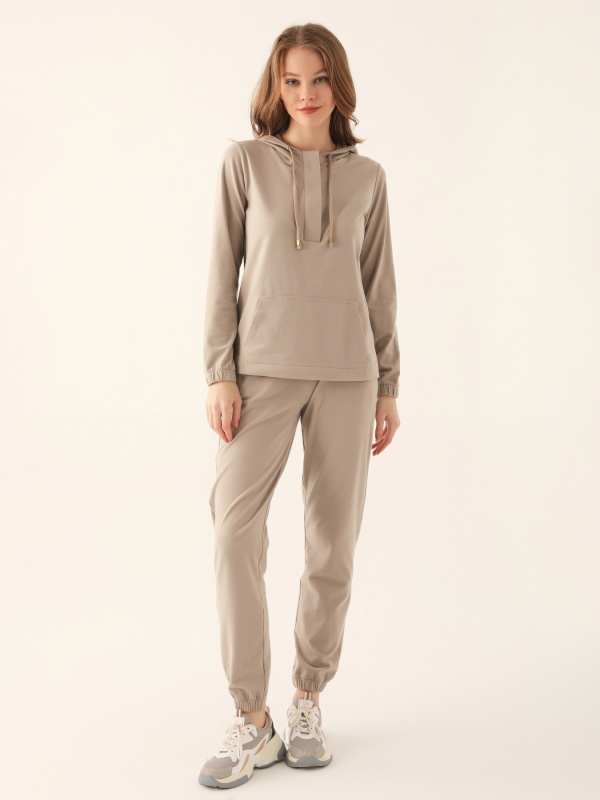 Домашний костюм со штанами и кофтой с капюшоном - G022SZ0HFTKMPC8747_S Костюм дом. жен. Бельевое изделие (VR085, XL)