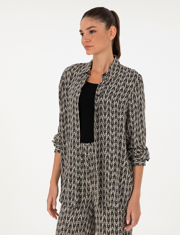 Рубашка с узором прямого кроя - G022SZ0040LONDI_G Сорочка жен. (VR046, 38)