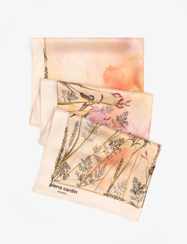 Шарф шелковый с принтом - A022SZ093SALZEVAHIR Шарф жен. (VR078)