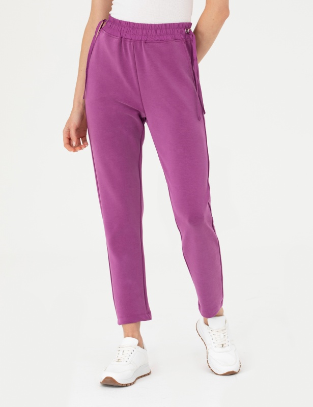 Брюки спортивные на кулиске зауженные - G022SZ0OP0SARS-P-23K Брюки спорт. жен. (VR037, S)