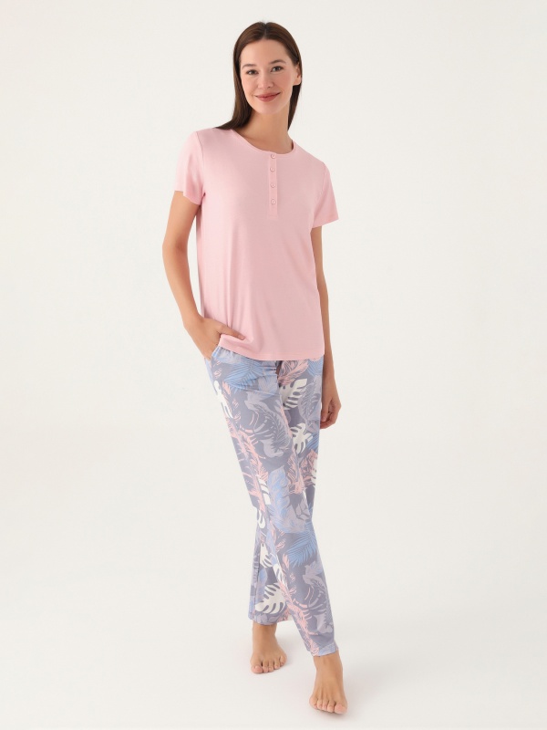 Пижама со штанами и футболкой - G022SZ0HFP028801_IY24 Костюм дом. жен. Бельевое изделие (VR041, XL)