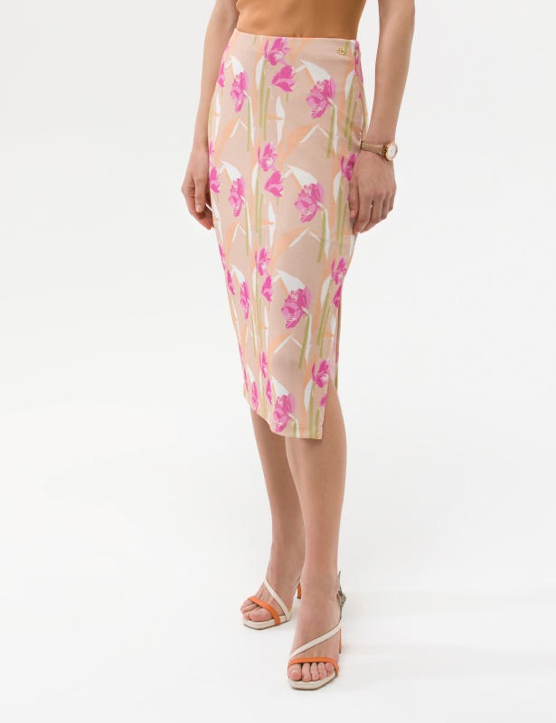 Юбка-карандаш с цветочным принтом - G022SZ0OE0PENDRA-E Юбка жен. (VR233, XS)