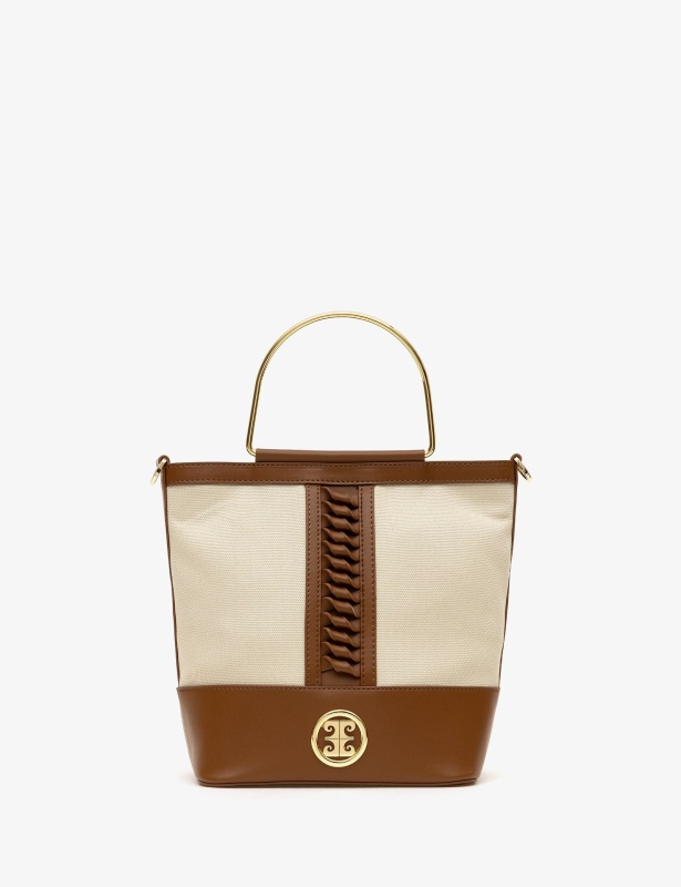 Сумка комбинированная с металлическими ручками - A022SZ057OMUZIY24_70001 Сумка жен. (VR011)