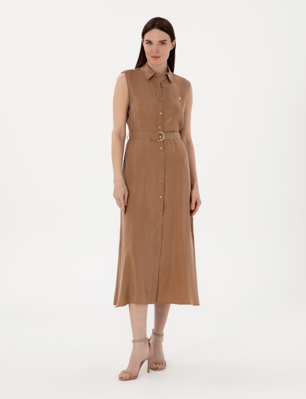 Платье-рубашка миди без рукавов - G022SZ0320DUDE Платье жен. (VR029, 40)