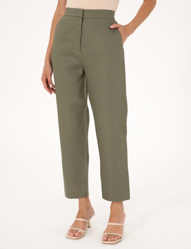 Брюки льняные укороченные - G022SZ0030LATOM_P Брюки жен. (VR027, 40)