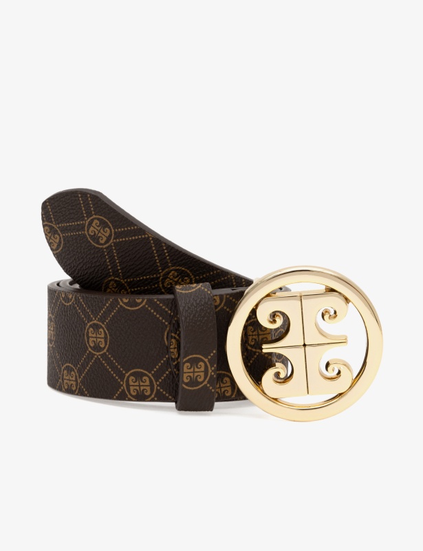 Ремень из экокожи с логотипом - A022SZ016DNMIY24_K132 Ремень жен. (VR029, 110)