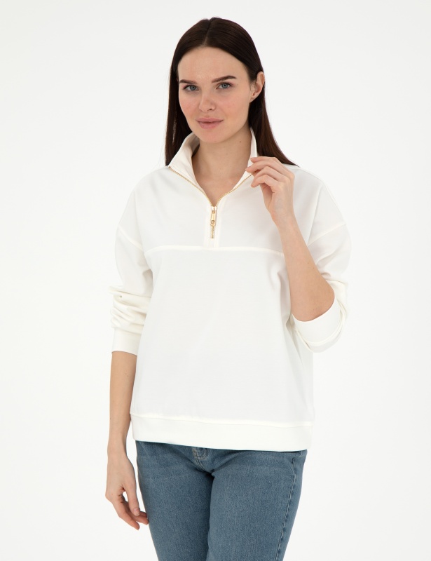 Толстовка с воротником на молнии - G022SZ0820METU_S Толстовка жен. (VR019, M)