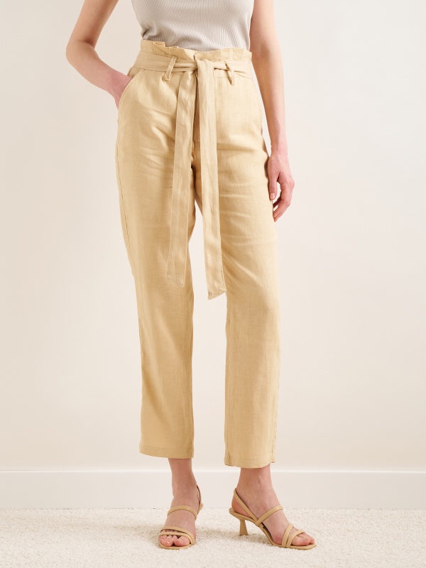 Брюки из льна зауженные - G022SZ0780PUNTE Брюки жен. (VR011, 42)
