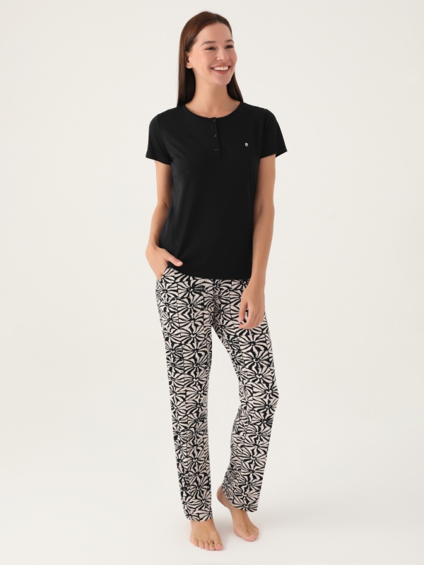 Пижама со штанами и футболкой - G022SZ0HFP028788_IY24 Костюм дом. жен. Бельевое изделие (VR046, S)