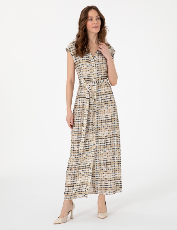 Платье-рубашка макси с принтом - G022SZ0320LESA_EL Платье жен. (VR011, 40)