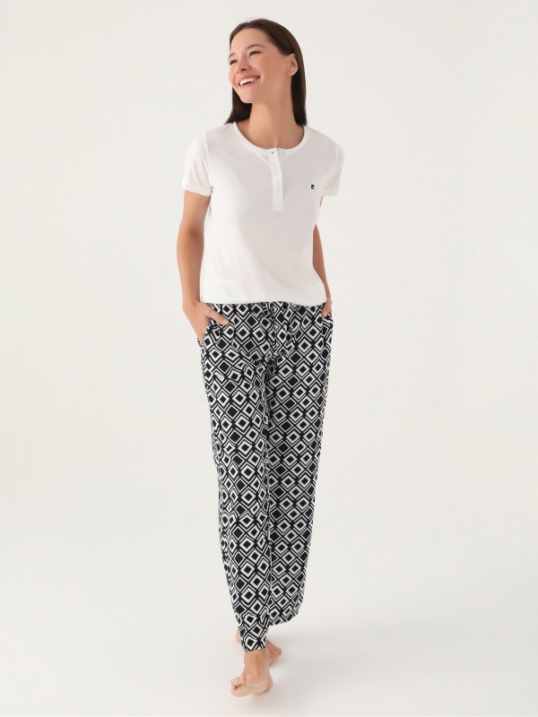 Пижама со штанами и футболкой - G022SZ0HFP028838_IY24 Костюм дом. жен. Бельевое изделие (VR071, M)