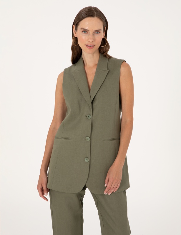 Жилет льняной удлиненный - G022SZ0100LATOM_Y Жилет жен. (VR027, 40)