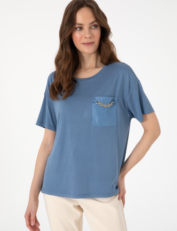 Футболка с декоративным элементом - G022SZ0110ALLI Футболка жен. (VR028, 2XS)