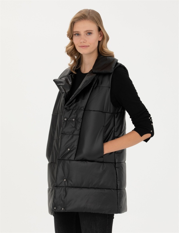 Жилет из экокожи утепленный без капюшона - G022SZ0MS0FELICE Куртка жен. (VR046, 38)