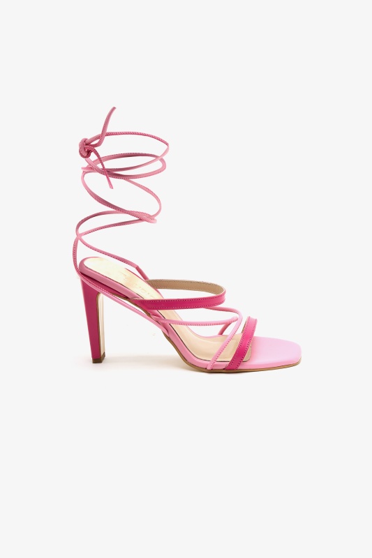 Босоножки кожаные на высоком каблуке и завязках - S072SZ0330Y23CENTTLE-TPK Обувь жен. (VR167, 38)