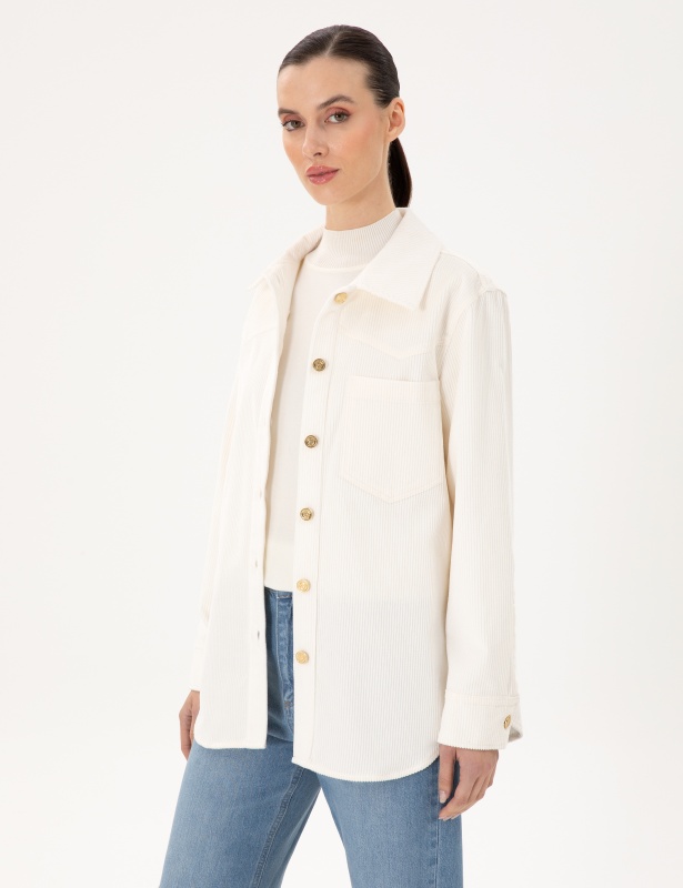 Рубашка вельветовая прямого кроя - G022SZ0040ENDA_G Сорочка жен. (VR019, 40)